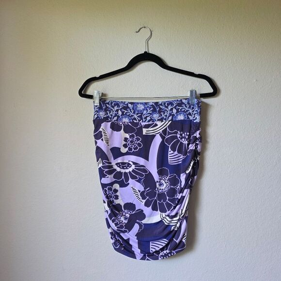 Free People Shes Something Else Purple Floral Print Mini Skirt Size Medium - Picture 2 of 6